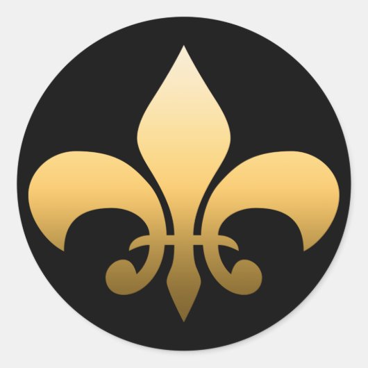 Gold Fleur de Lis Ronde Sticker (Voorkant)