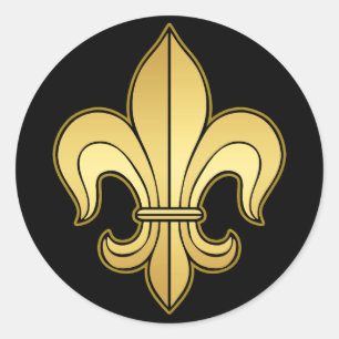 Gold Fleur de lis Ronde Sticker