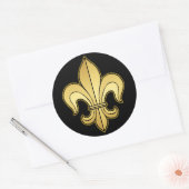 Gold Fleur de lis Ronde Sticker (Envelop)