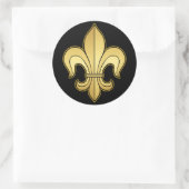 Gold Fleur de lis Ronde Sticker (Tas)