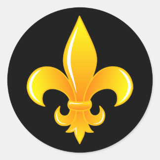 Gold Fleur De Lis Ronde Sticker