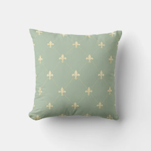 Gold Fleur-de-Lis Sage Kussen