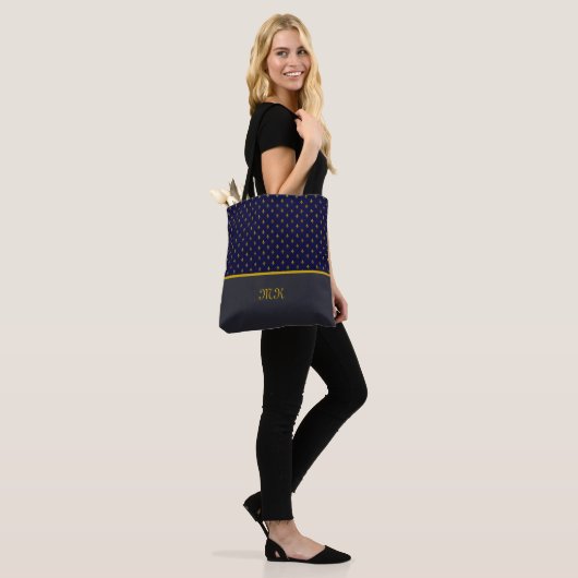 Gold Fleur de Lis Tote Bag (Op model)