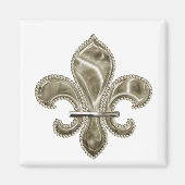 Gold Fleur de Lis Vierkante magneet (Voorkant)