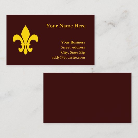 Gold Fleur de Lis Visitekaartje (Voorkant / Achterkant)