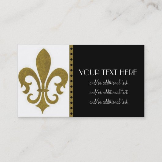 Gold Fleur De Lis Visitekaartje (Voorkant)