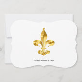 Gold Fleur de Lis Wedding Invitation Kaart (Achterkant)