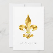 Gold Fleur de Lis Wedding Invitation Kaart (Achterkant)