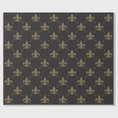 Gold Fleur De Lis Wrapping Paper Cadeaupapier (Vlak)