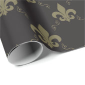Gold Fleur De Lis Wrapping Paper Cadeaupapier (Rol Hoek)