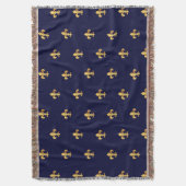 Gold Fleur de Lys Blanket Deken (Voorkant Verticaal)