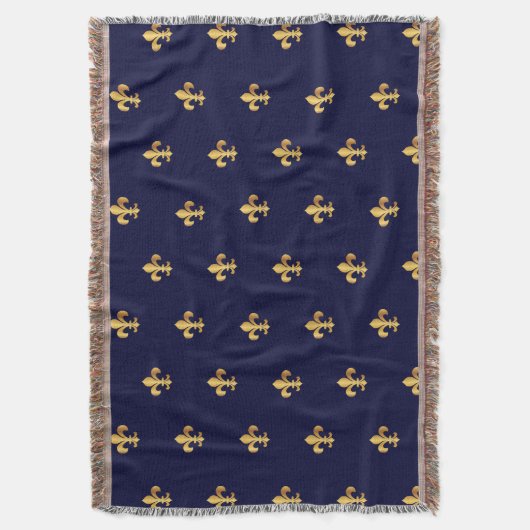 Gold Fleur de Lys Blanket Deken (Voorkant Verticaal)