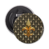 Gold Fleur de Lys Button Flesopener (Voorkant)
