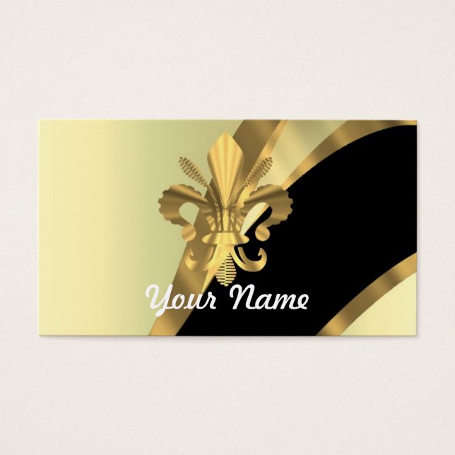 Gold fleur de lys op maat visitekaartje (Voorkant)