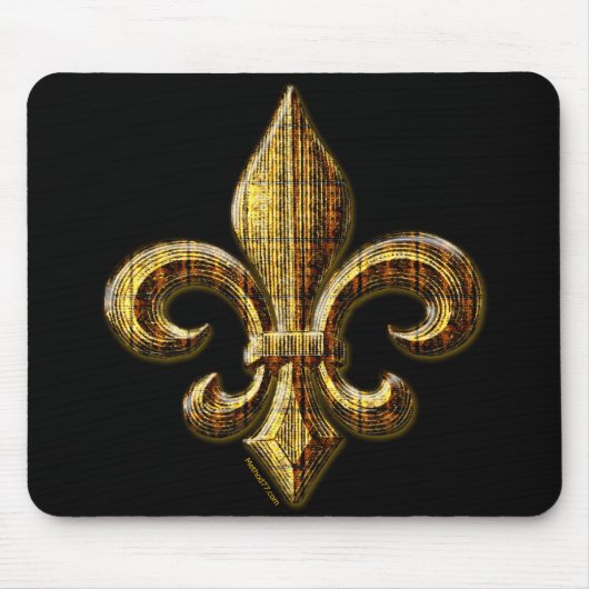 Gold Fleur Mousepad Muismat (Voorkant)