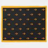 Gold Fleurs de Lis op zwarte banner Fleece Deken (Voorkant (Horizontaal))