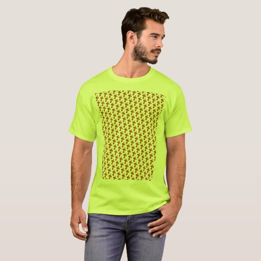 Gold Fleurs de Lis Pattern T-Shirt (Voorkant volledig)