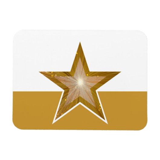 "Gold" Flexibele Star-magneet, wit goud Magneet (Horizontaal)