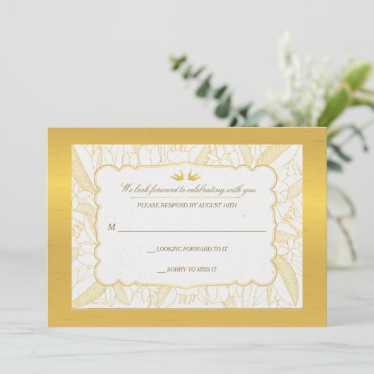 Gold Flora Bliss-reactiekaart Kaart (Staand voorkant)