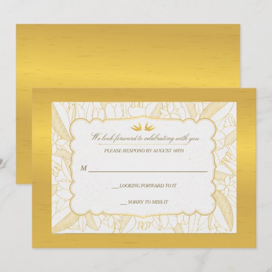 Gold Flora Bliss-reactiekaart Kaart (Voorkant / Achterkant)