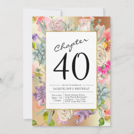 Gold Floral 40e verjaardag Kaart
