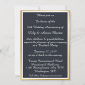 Gold Floral 50e Jubileum Invite Kaart (Achterkant)