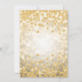 Gold Floral 50th Birthday Glam Lights Kaart (Achterkant)