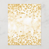 Gold Floral 50th Birthday Marble Invitation Flyer (Achterkant)