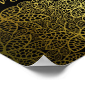 Gold Floral 50th Birthday Party Welcome Sign Poster (Hoek)