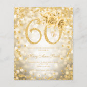 Gold Floral 60th Birthday Glam Lights (Voorkant)