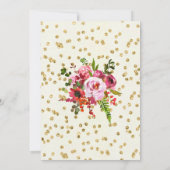 Gold Floral 60th Birthday Invitation Kaart (Achterkant)