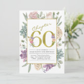 Gold Floral 60th Birthday Kaart (Staand voorkant)