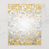Gold Floral 60th Birthday Silver Licht Uitnodiging Flyer (Achterkant)
