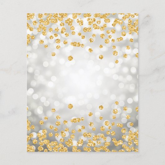 Gold Floral 60th Birthday Silver Licht Uitnodiging Flyer (Achterkant)