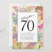 Gold Floral 70e verjaardag Kaart (Voorkant)