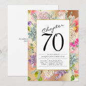 Gold Floral 70e verjaardag Kaart (Voorkant / Achterkant)