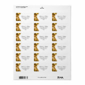 Gold Floral-adreslabel Etiket (Full Sheet)