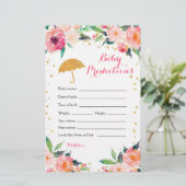 Gold Floral April laat Baby voorspelling games spe (Staand voorkant)