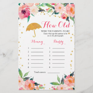 Gold Floral April laat zien hoe oud de ouders ware