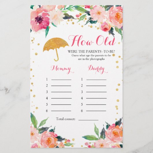 Gold Floral April laat zien hoe oud de ouders ware (Voorkant)