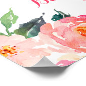 Gold Floral April Shower Welkomstbord Poster (Hoek)