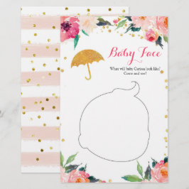 Gold Floral April Showers Baby shower Baby Face