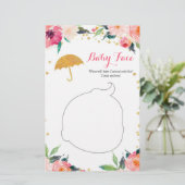 Gold Floral April Showers Baby shower Baby Face (Staand voorkant)