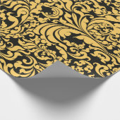 Gold floral art patroon in een zwart, Thai art vin Cadeaupapier (Hoek)