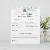 Gold Floral Baby Predications and Advice Kaarten (Staand voorkant)