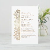 Gold Floral Baby's Breath Elegant Verlovingsfeest Kaart (Staand voorkant)
