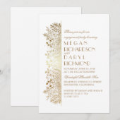Gold Floral Baby's Breath Elegant Verlovingsfeest Kaart (Voorkant / Achterkant)