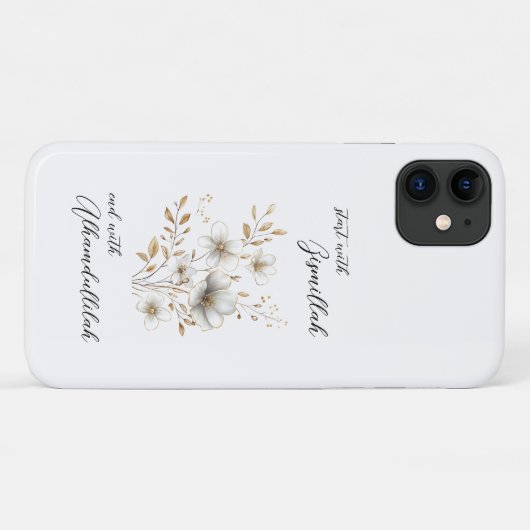 Gold Floral Bismillah Alhamdulliah Case-Mate iPhone Case (Achterkant (horizontaal))