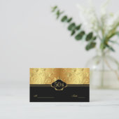 Gold Floral Black 50th Wedding Reception Place Car Plaatskaartje (Staand voorkant)