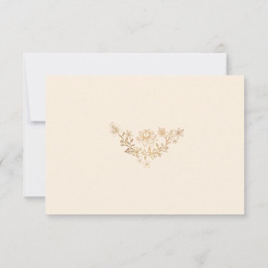 Gold Floral bloeit Sparen de Datum Kaart (Achterkant)